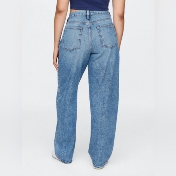 Gap High Rise Crossover Barrel Jeans crossover light wash 29P - Picture 6 of 7